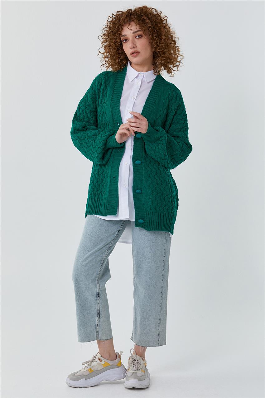 Petite green cardigan top