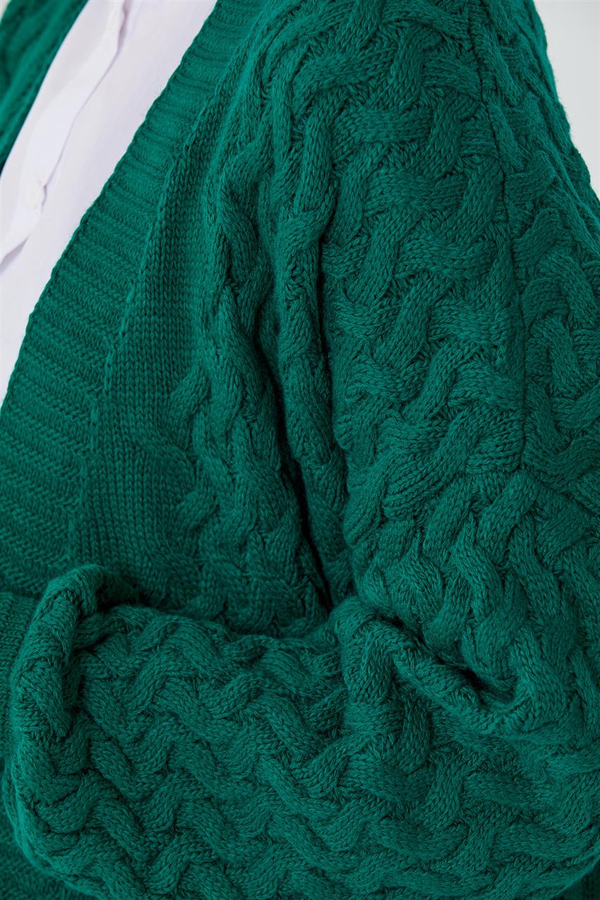 Dark green store knit cardigan